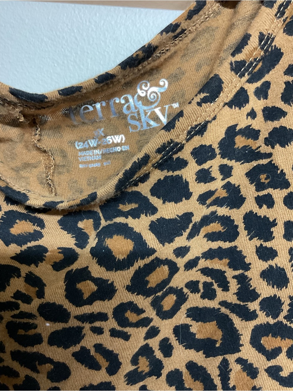 Terra & Sky Black on Tan Leopard Print Tunic - Picture 2 of 3